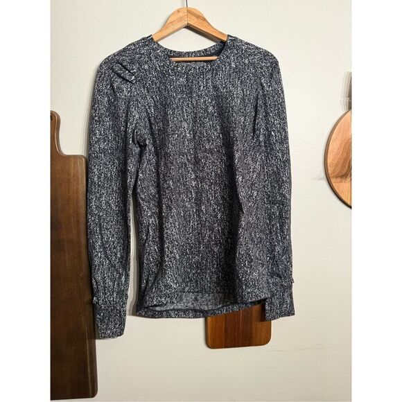Lululemon Tops - Lululemon Black White Speckled Crew Neck Long Sleeve Pullover Top Size 8